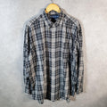 Vintage Ralph Lauren Button Down Shirt Men’s XL Grey Checkered Blake Fit Pony