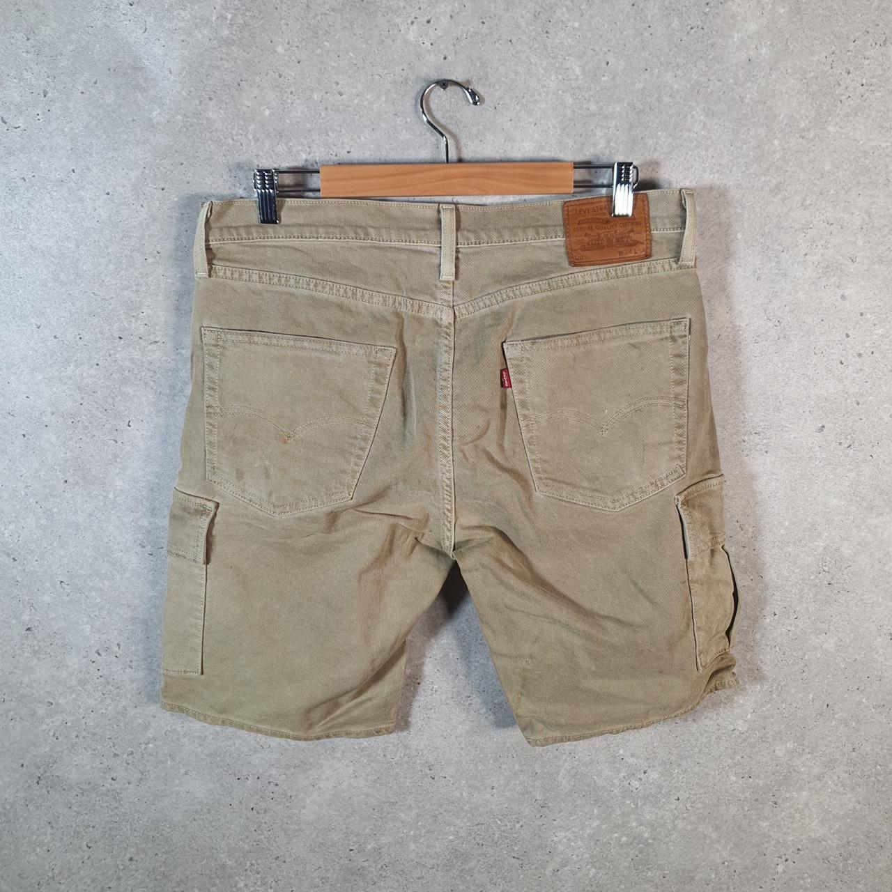 Vintage Levi’s Baggy Shorts Jorts Cargo Mens W34 Khaki Green Relaxed Denim