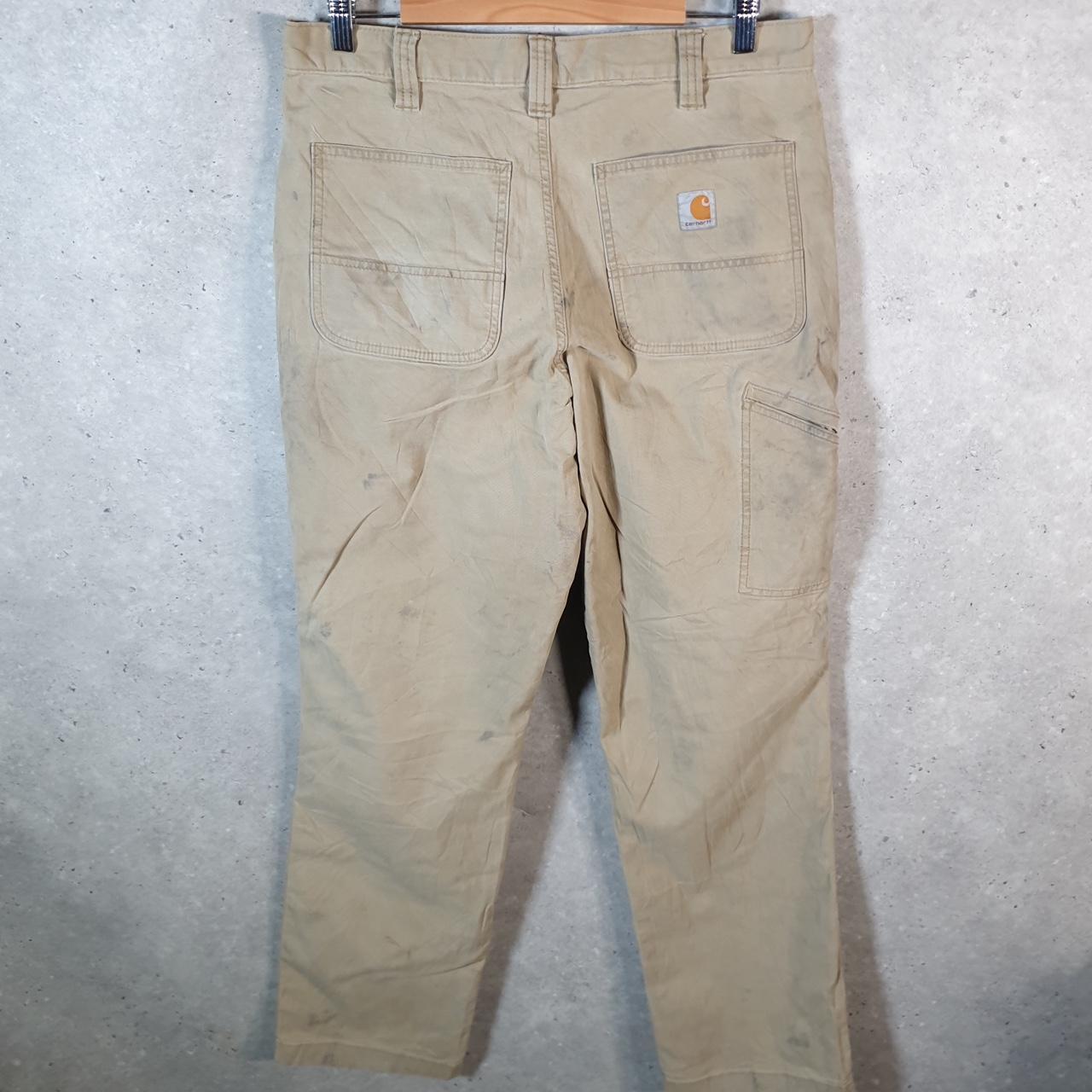 Vintage Carhartt Carpenter Trousers Mens W34 L34 Brown Relaxed Fit Workwear