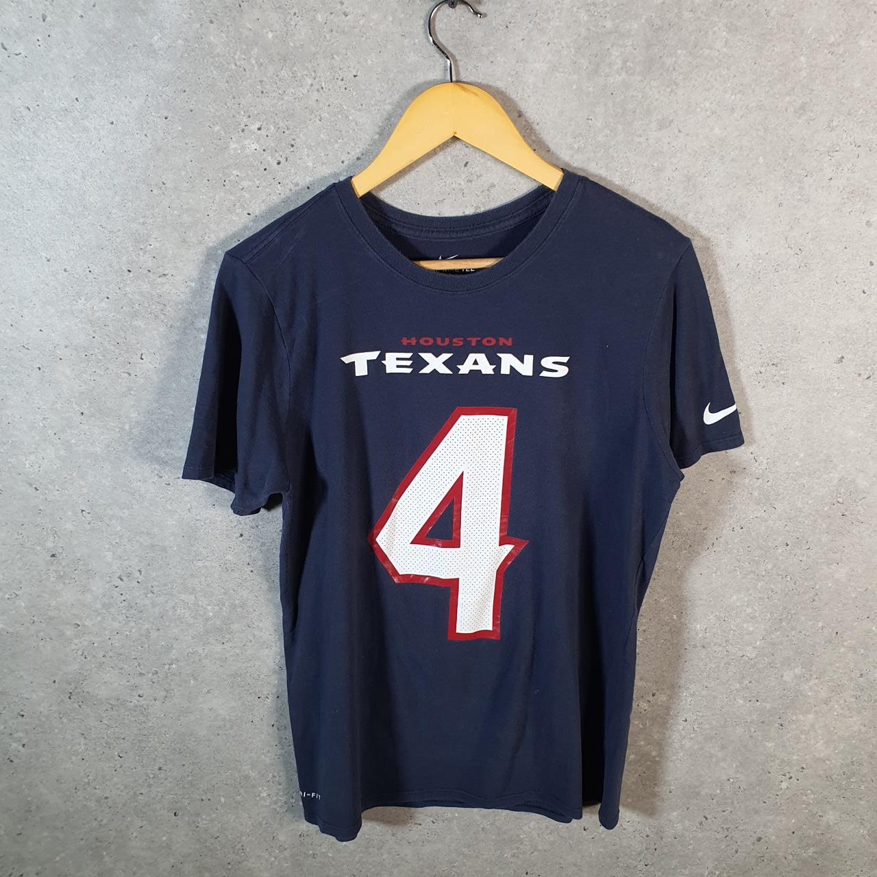Vintage Nike Dri Fit Houston Texans Watson 4 T Shirt Men’s Medium USA Blue Swoosh Athletic