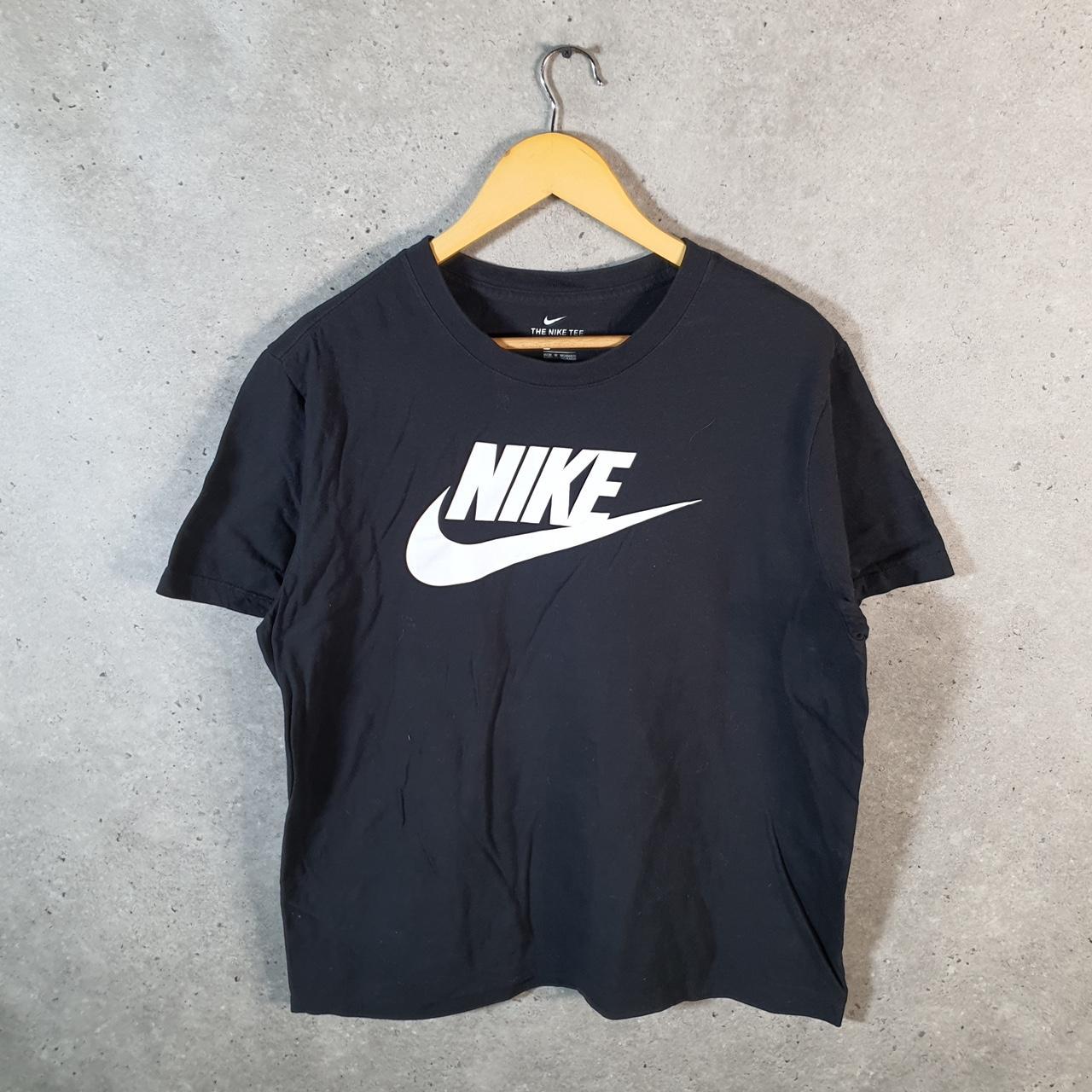 Vintage Nike Club Spellout T Shirt Men’s Large Black Logo Swoosh Athletic