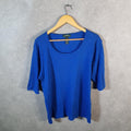 Vintage Ralph Lauren Polo Knit Sweater Womens 2XL Blue Cotton Pullover