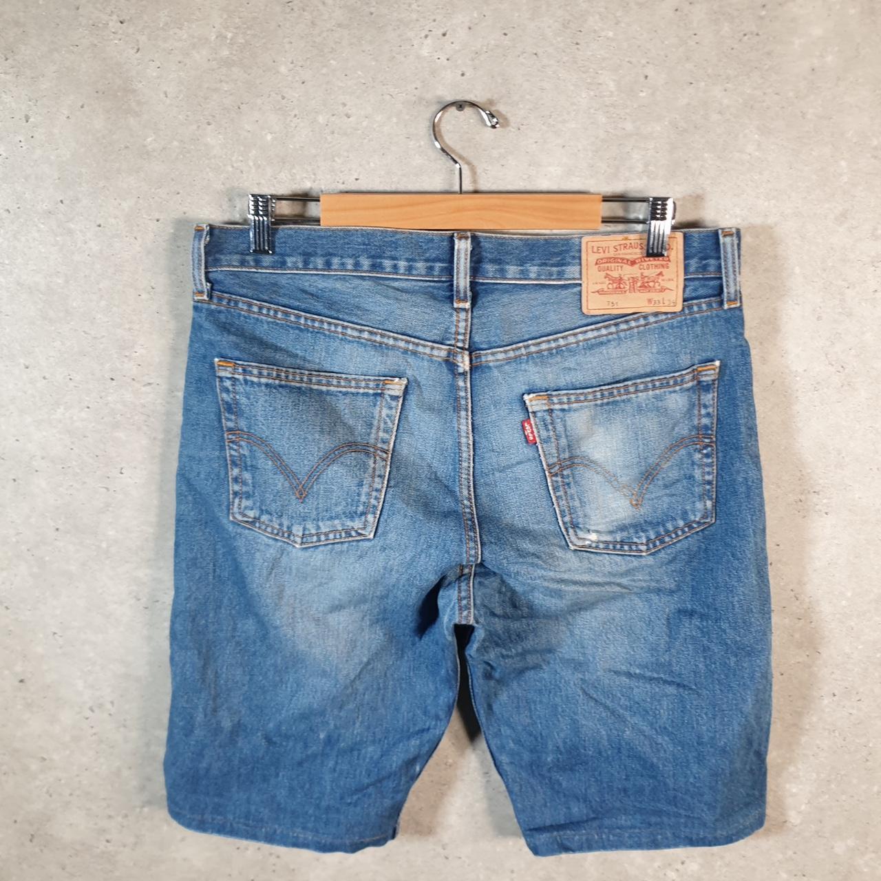 Vintage Levi’s 751 Baggy Shorts Jorts Cargo Mens W33 Blue Relaxed Denim