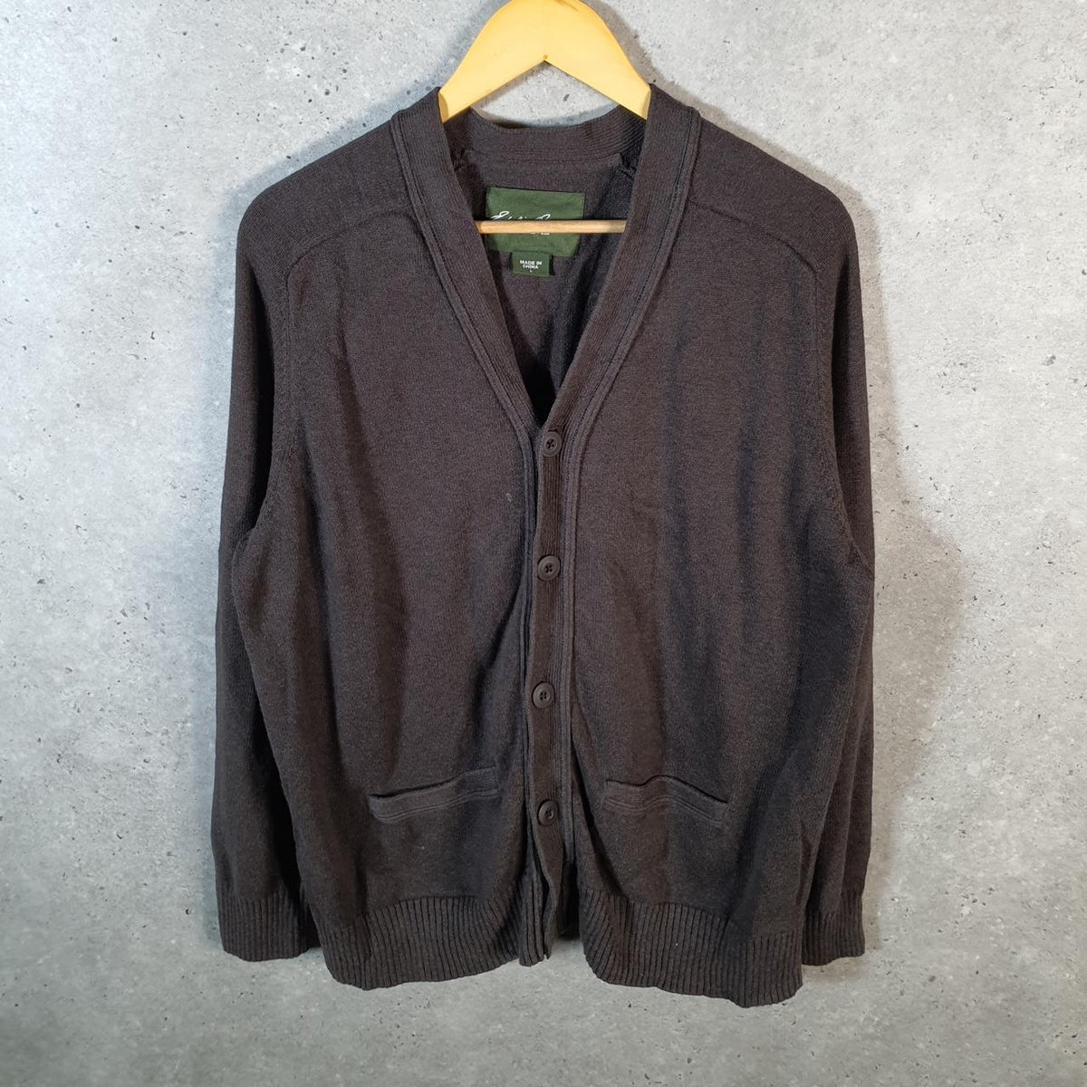 Vintage Eddie Bauer Knit Cardigan Sweater Men’s Large Brown Y2K Button Up