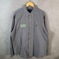 Vintage Ralph Lauren Button Down Shirt Men’s XL Grey Checkered Classic Fit Cotton Pony