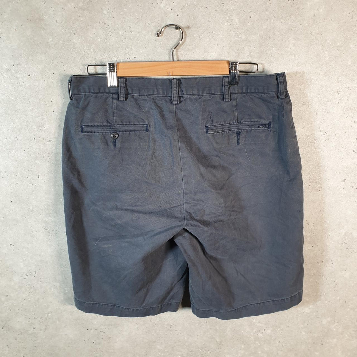 Vintage Ralph Lauren Polo Shorts Jorts Chino Cargo Men’s W34 Navy Blue Baggy Cotton