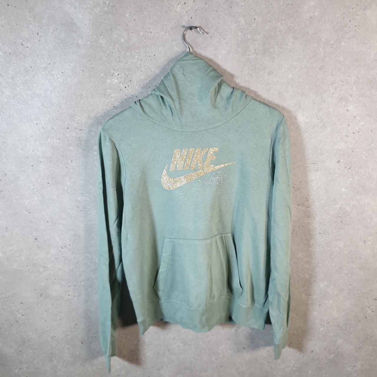 Vintage Nike Club Hoodie Womens Medium Green Swoosh Y2K Pullover