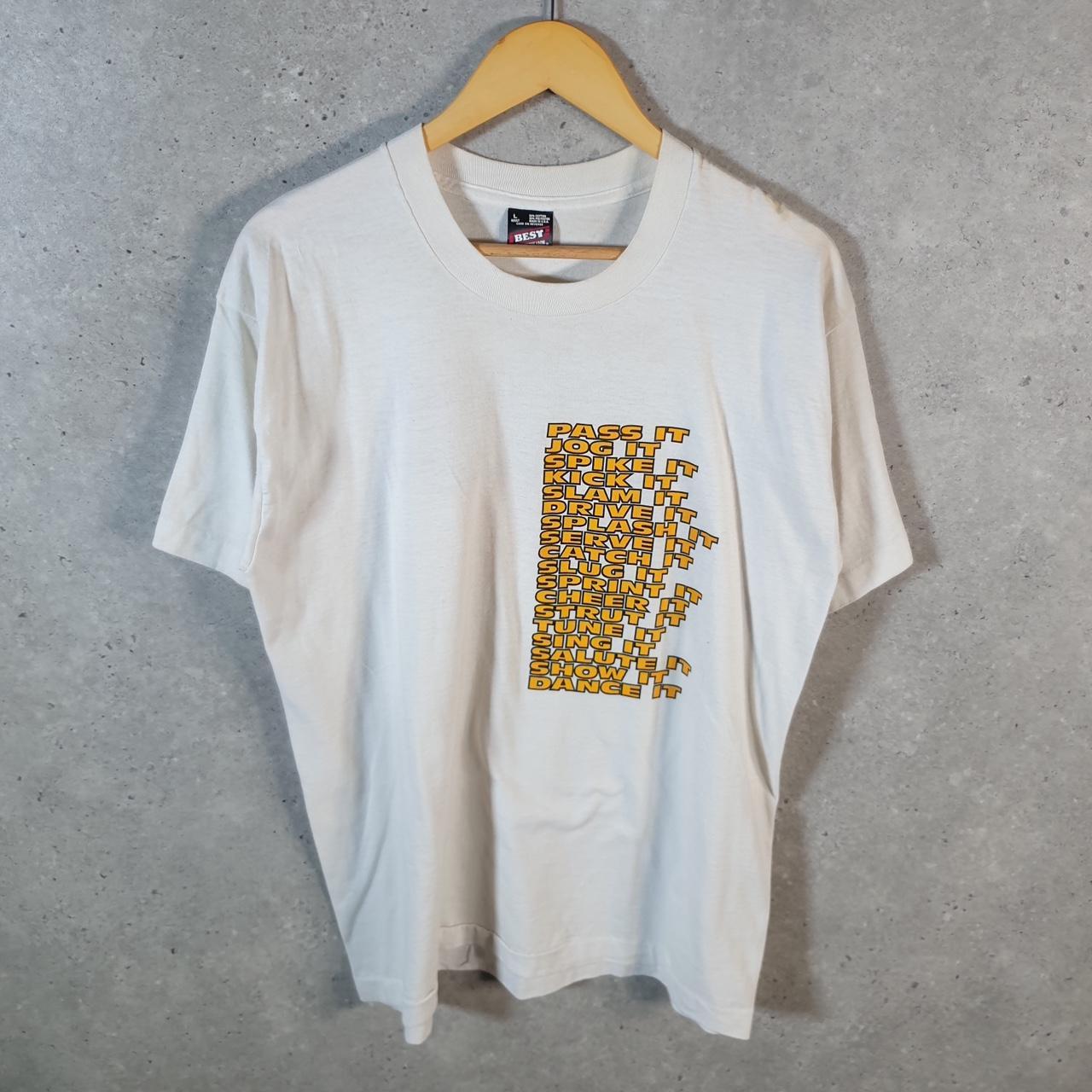 Vintage Fruit of the Loom EC Hornets 90s USA Single Stitch T Shirt Men’s Large White