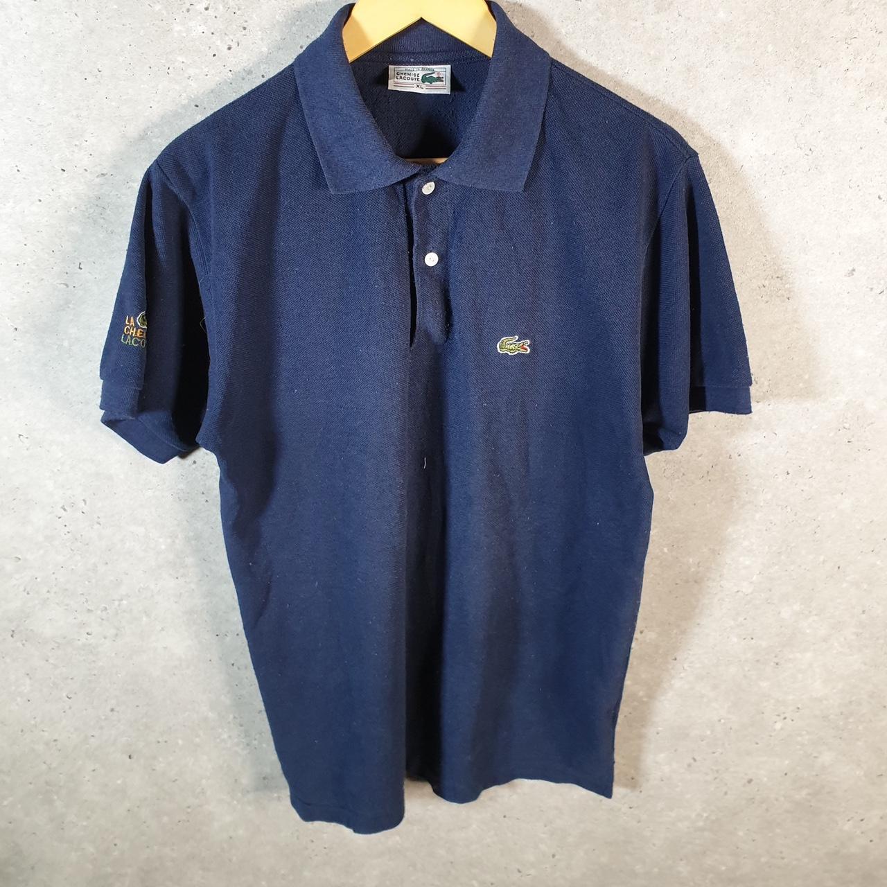 Vintage 90s Chemise Lacoste Polo Shirt Men’s Small Navy Blue Classic Fit Embroidered Logo