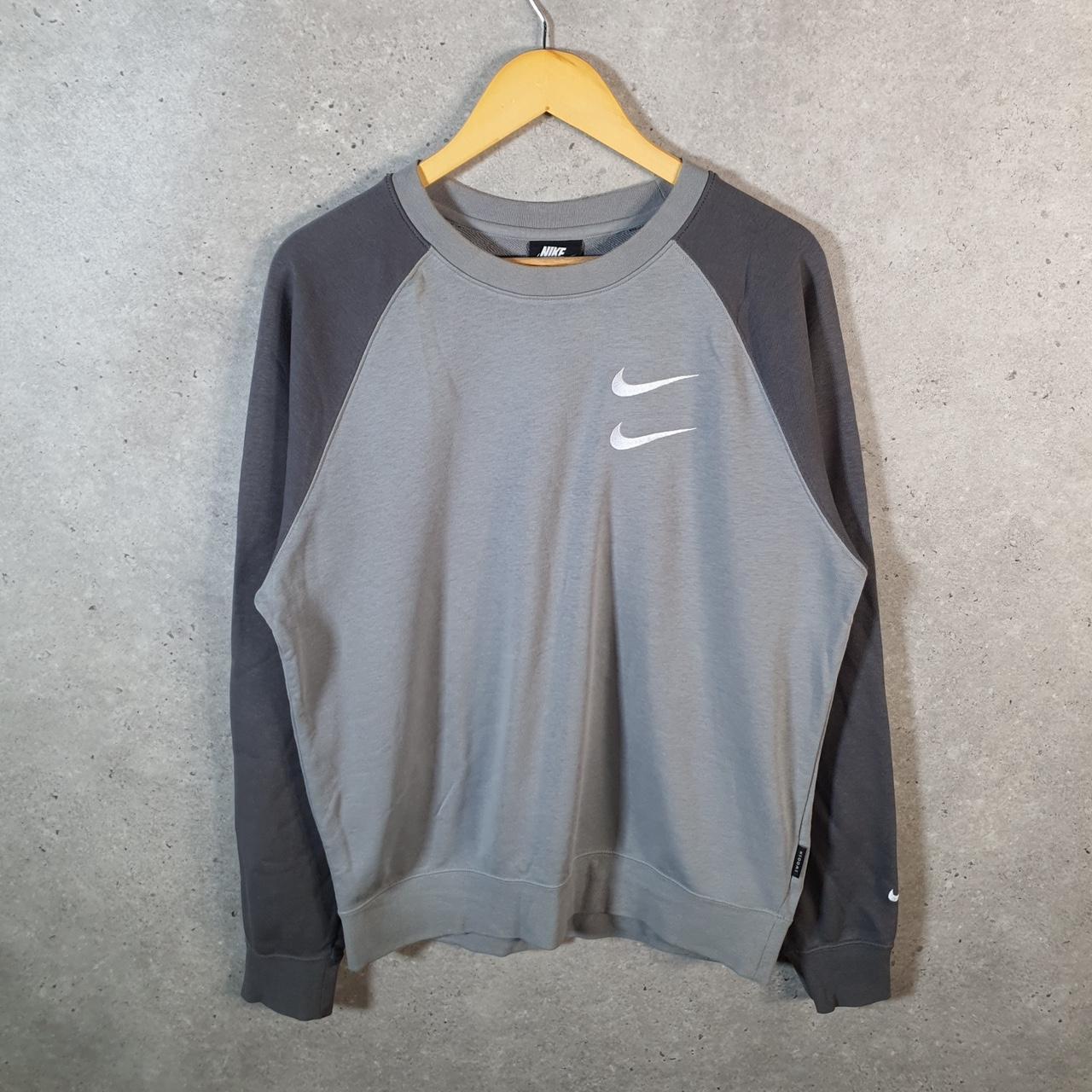 Vintage Nike Club Embroidered Sweatshirt Men’s Medium Grey Swoosh Y2K Pullover Logo