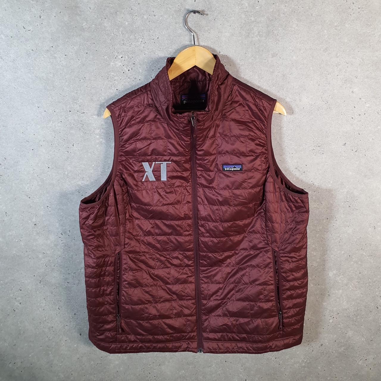 Vintage Patagonia Nano Puffer Gilet Vest Jacket Womens 2XL Burgundy Red Full Zip Lightweight Big Fish Vintage