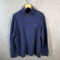 Vintage Ralph Lauren Polo 1/4 Zip Sweatshirt Men’s Large Navy Blue Pullover Pony C8841