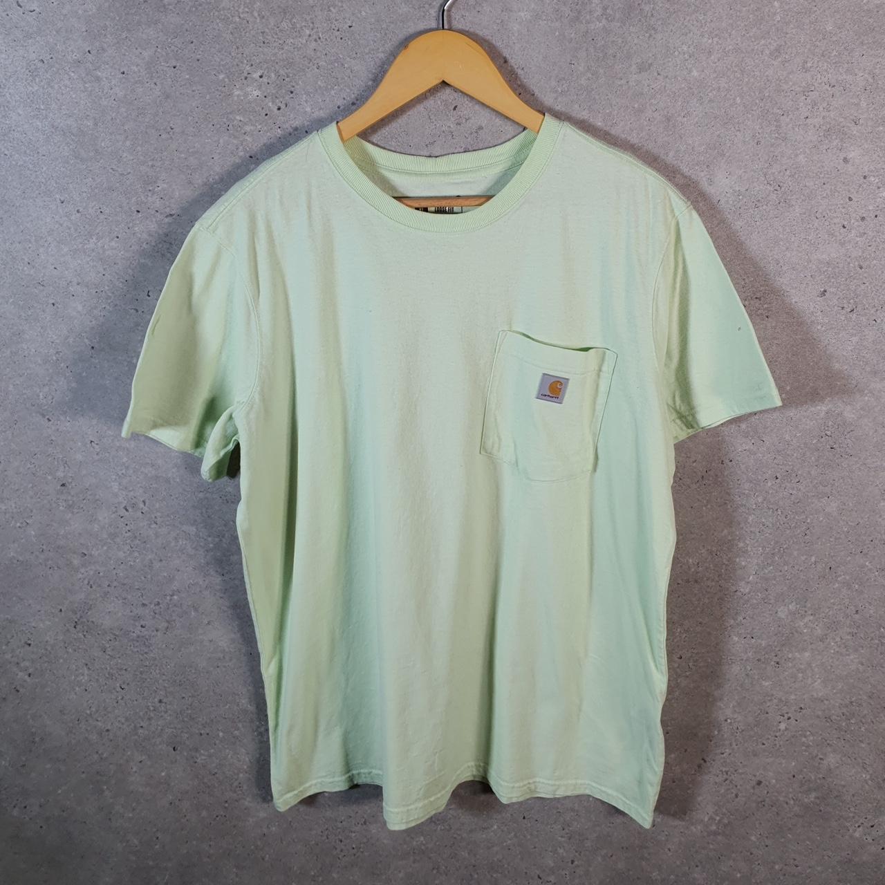 Vintage Carhartt Pocket T Shirt Womens XL Green Workwear Chore Utility Loose Fit C9278