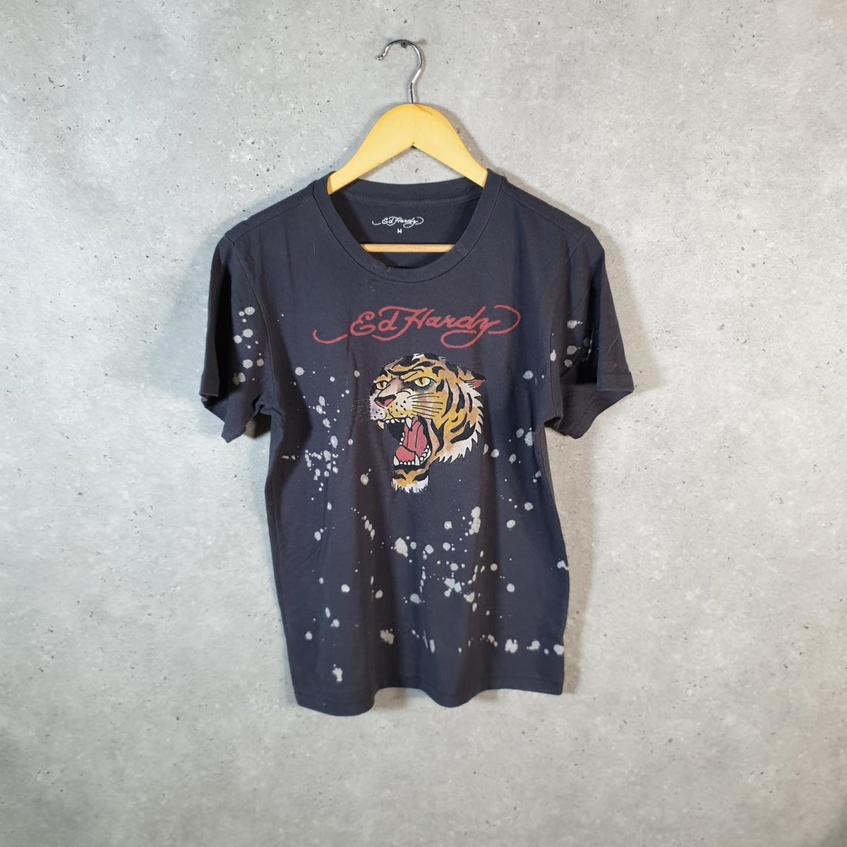 Vintage Ed Hardy T Shirt Men’s Medium Black Christian Audigier Love Heart Graphic Skull Y2K