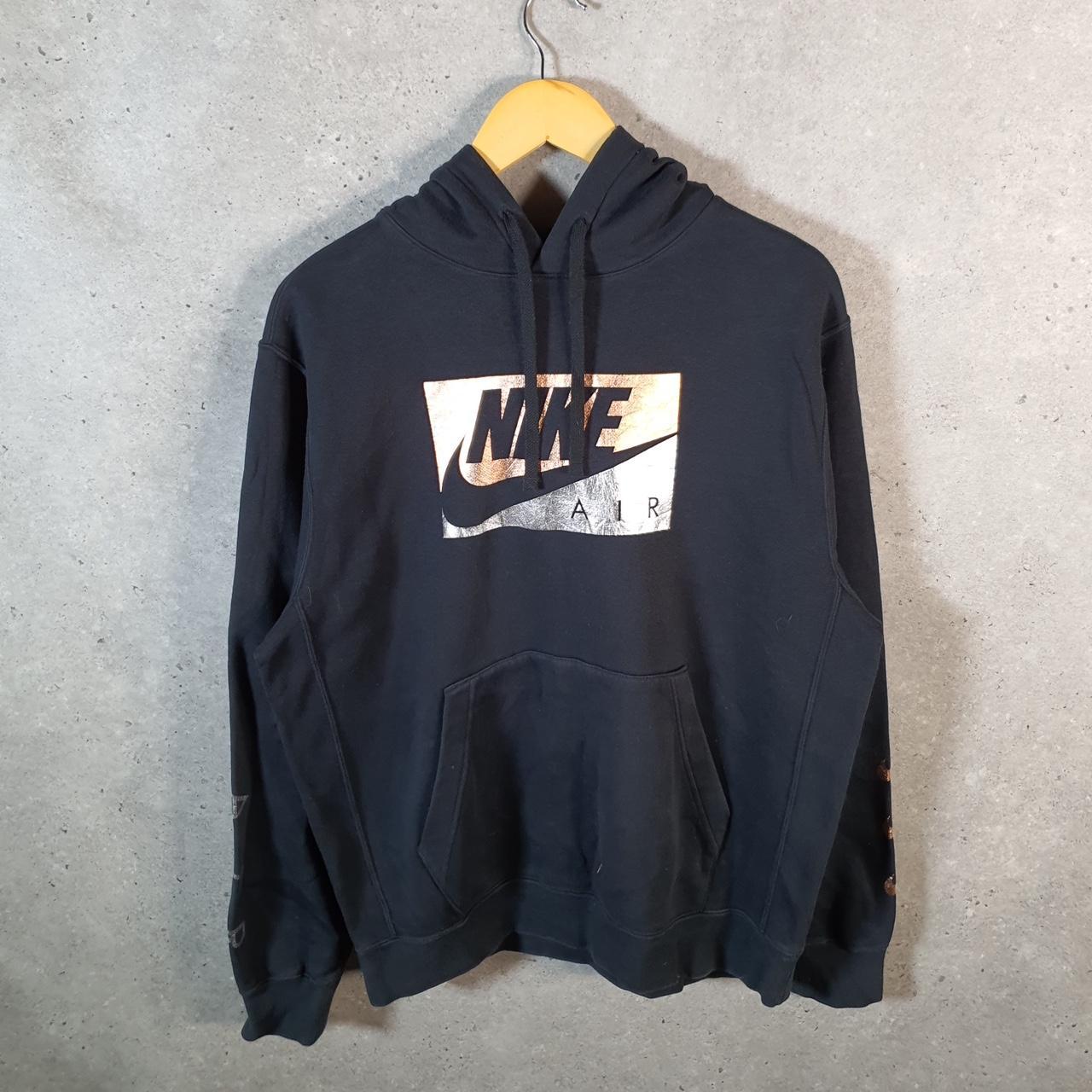 Vintage Nike Air Hoodie Mens Large Black Swoosh Y2K Pullover Logo