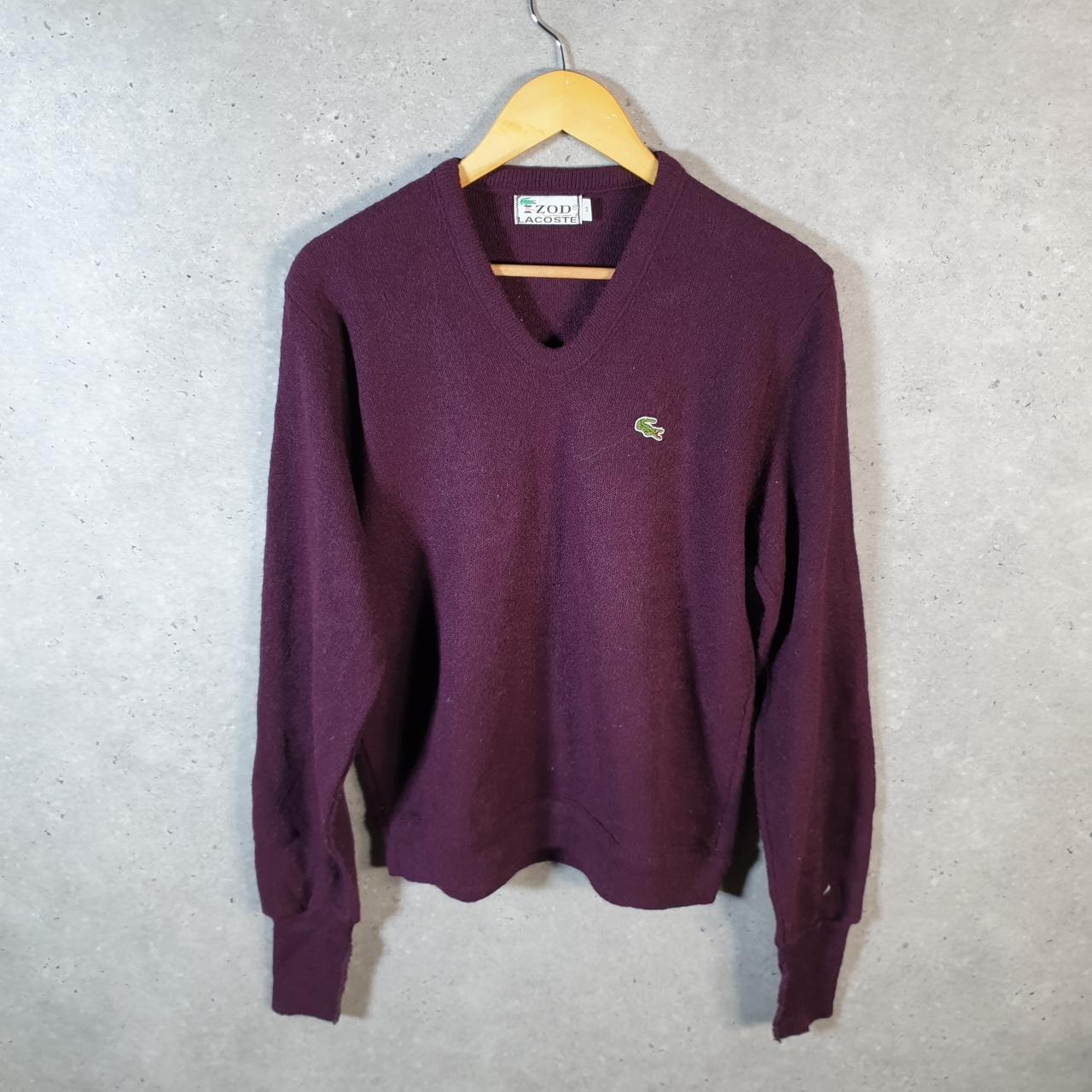 Vintage Izod Lacoste 90s USA Sweatshirt Men’s Medium Burgundy Pullover Logo Y2K Jumper