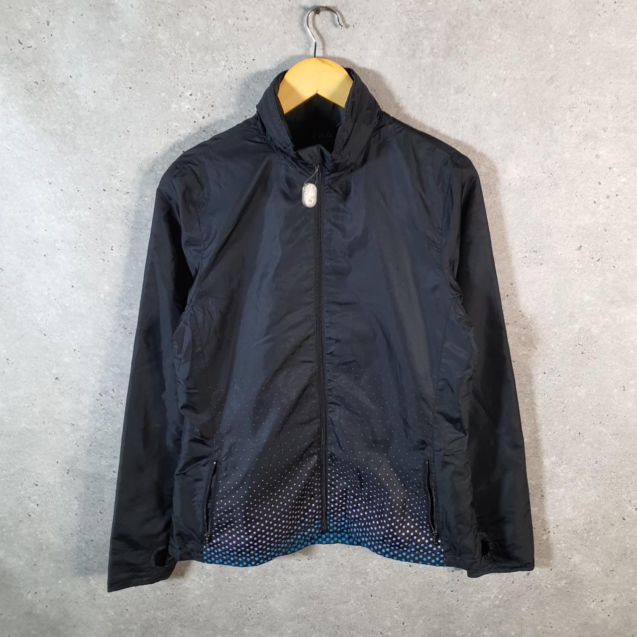 Vintage Fila Windbreaker Track Jacket Mens Medium Black Full Zip Outdoors