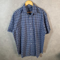 Vintage Ralph Lauren Button Down Shirt Men’s Large Blue Checkered Blake Fit Cotton Pony