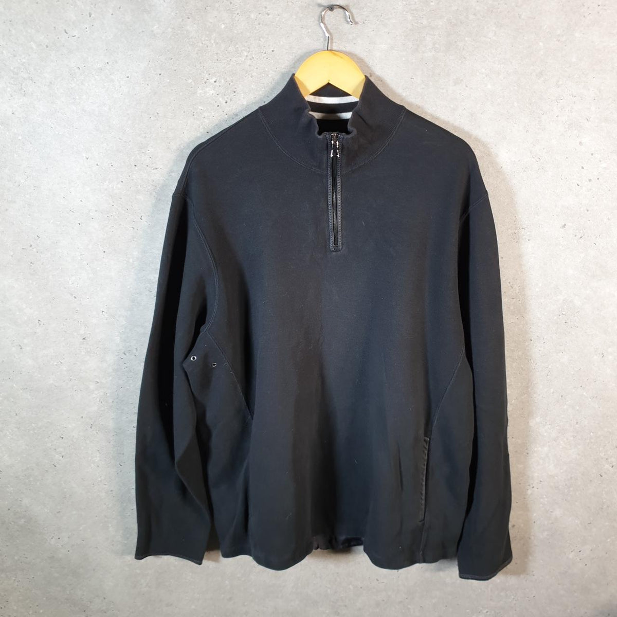 Vintage Ralph Lauren Polo 1/4 Zip Sweatshirt Men’s XL Black Cotton Pullover Pony