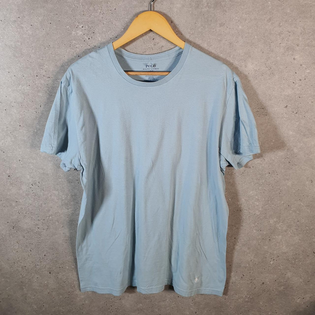 Vintage Ralph Lauren Polo T Shirt Men’s Large Blue Embroidered Pony Classic Fit C9091
