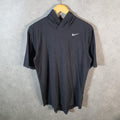 Vintage Nike Dri Fit Hoodie T Shirt Men’s Small Grey Logo Printed Swoosh Athletic
