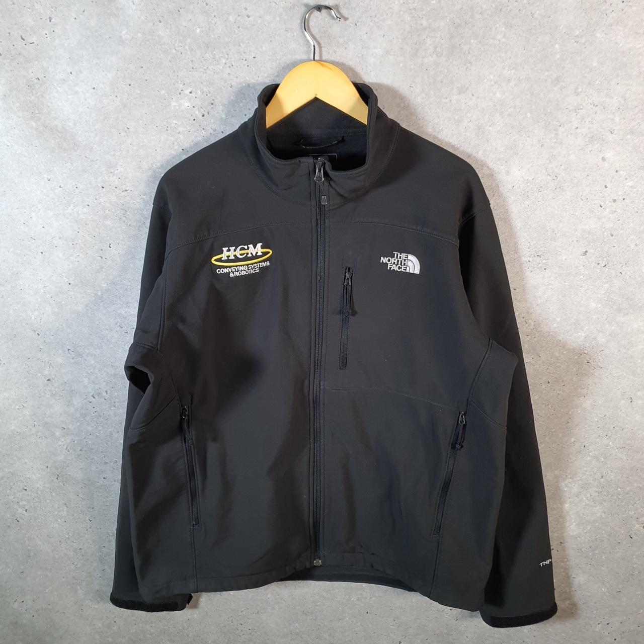 Vintage The North Face TNF Apex Shell Jacket Mens Large Black Logo Full Zip Winter