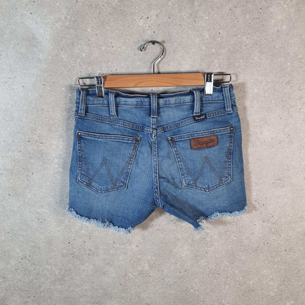 Vintage Wrangler Cut Short Baggy Shorts Jorts Cargo Womens W28 Blue Relaxed Denim