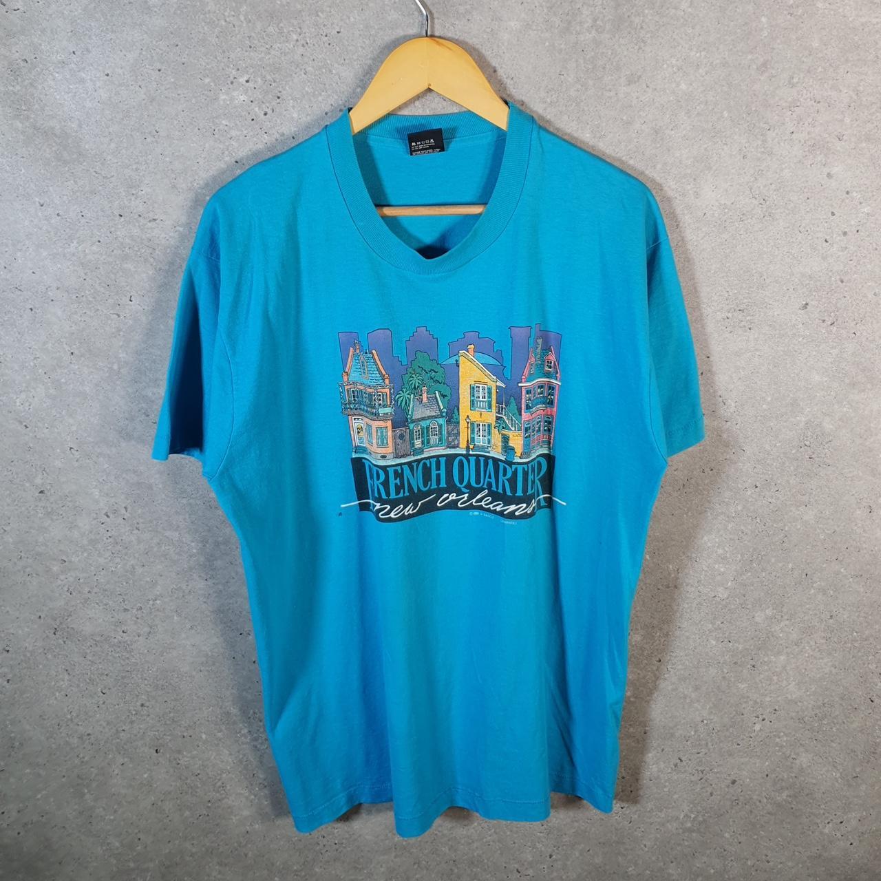 Vintage Screen Stars French Quarter New Orleans 1986 USA Single Stitch T Shirt Men’s XL Blue