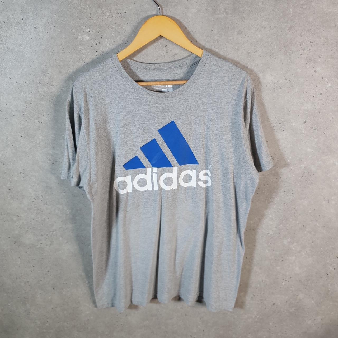 Vintage Adidas Go Tee T Shirt Men’s Large Grey Three Stripes Athletic