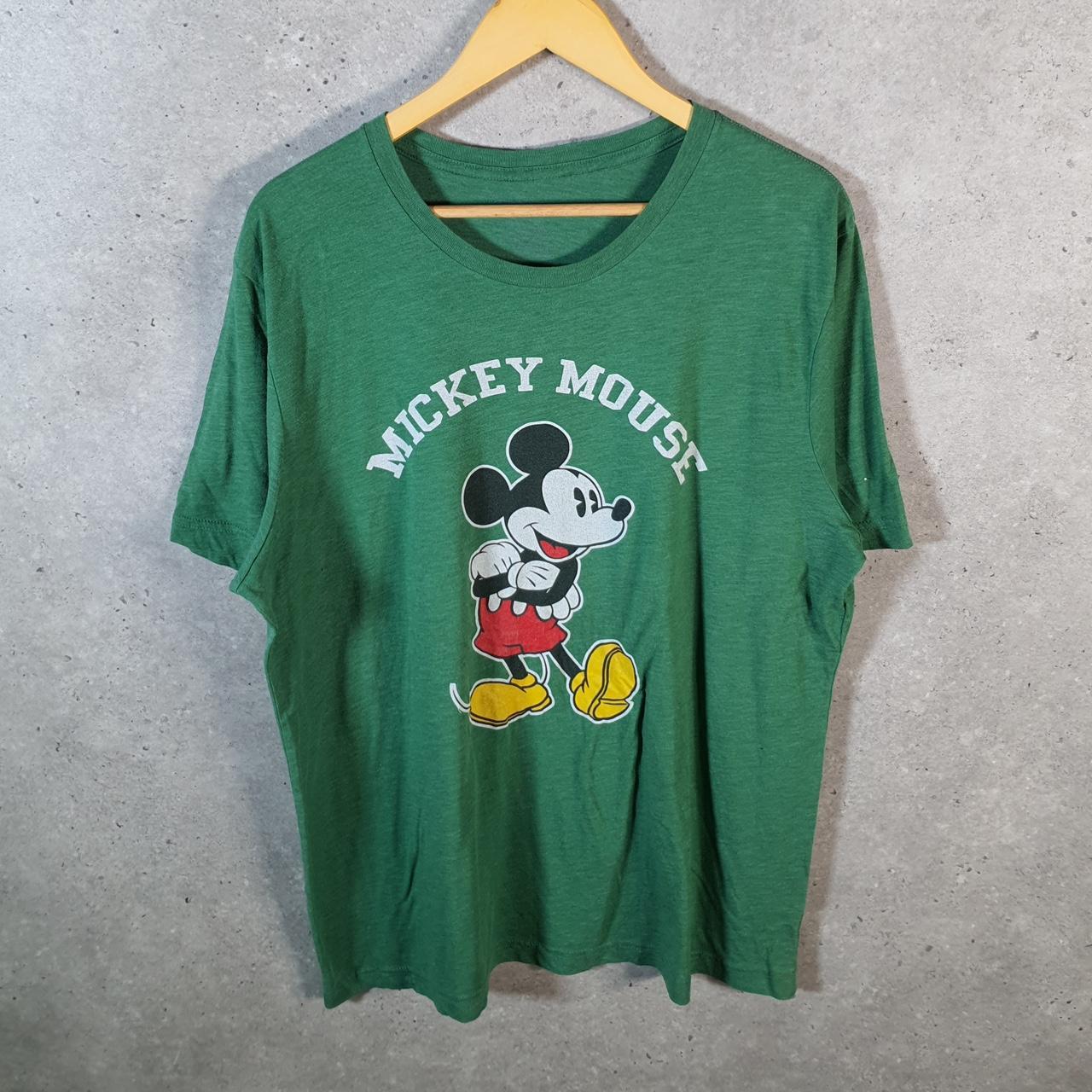 Vintage Disney Land Mickey Mouse T Shirt Men’s Large Green Logo Graphic Cartoon