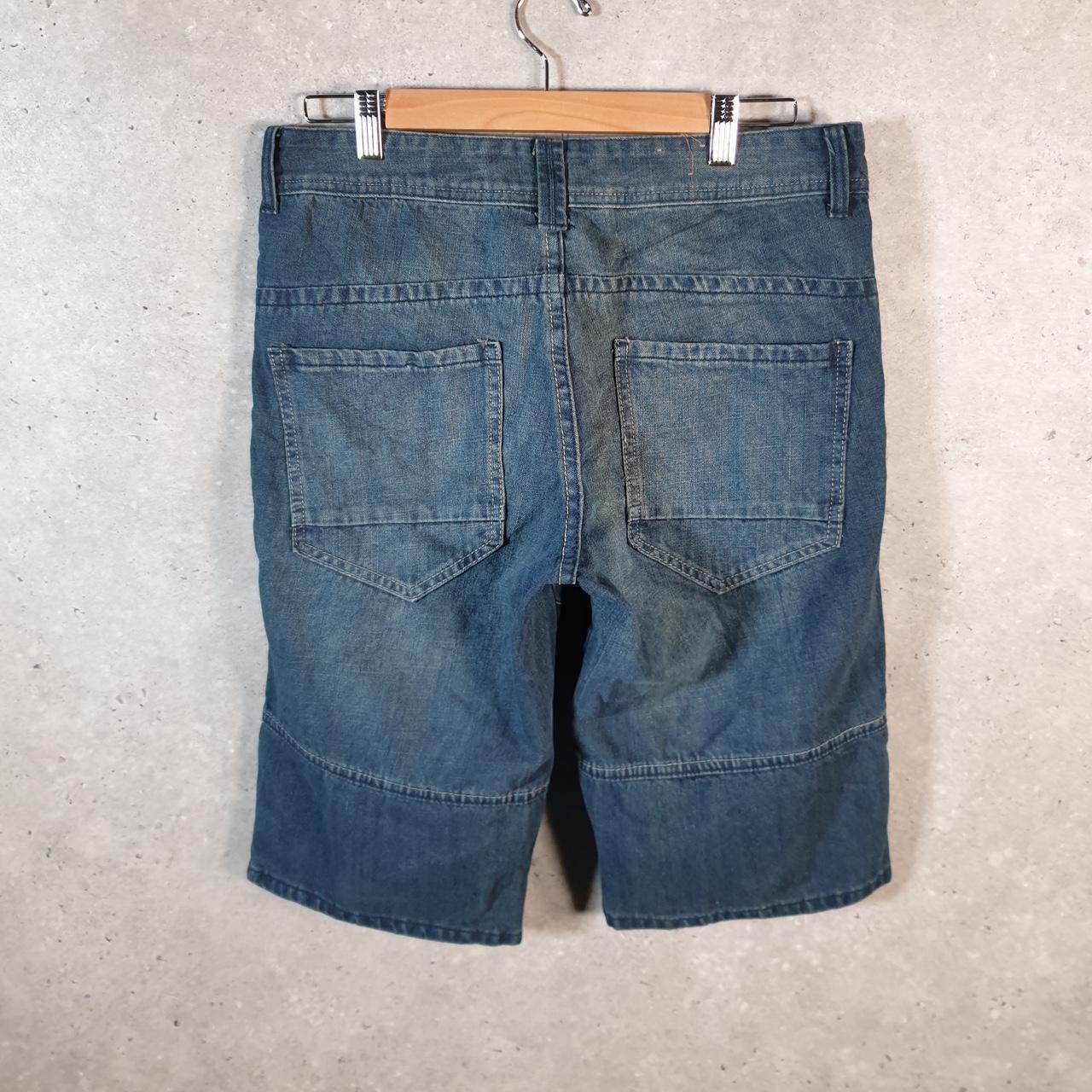 Vintage Urban Heritage Baggy Y2K Hip Hop Jeans Shorts Jorts Mens W32 Blue Denim USA Big Fish Vintage