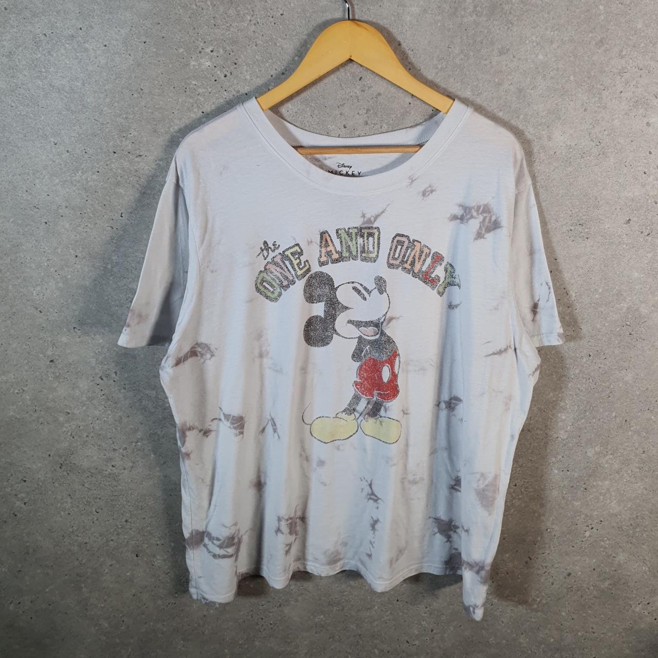 Vintage Disney Land Mickey Mouse T Shirt Womens 3XL White Tie Dye Graphic Cartoon