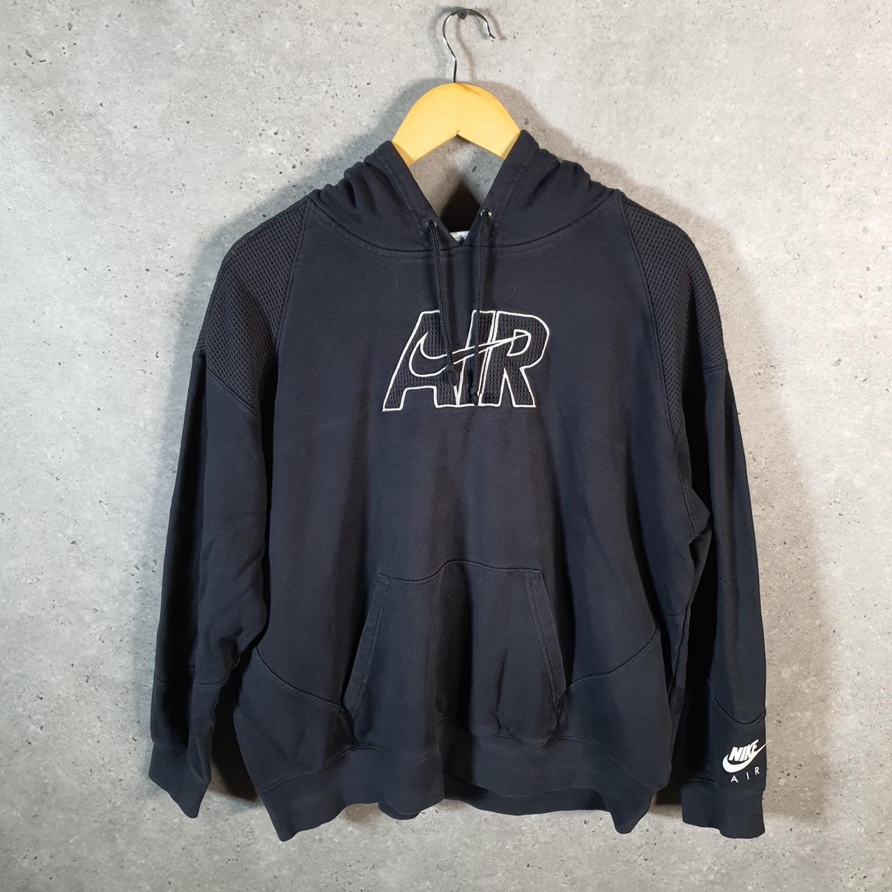 Vintage Nike Air Hoodie Men’s Medium Black Swoosh Y2K Pullover Logo
