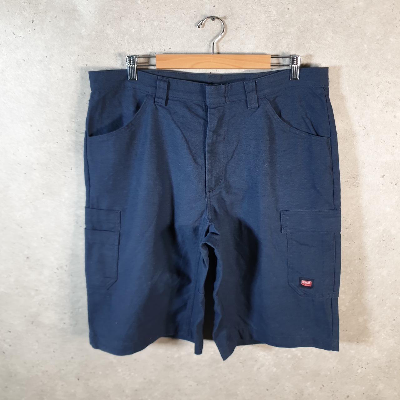 Vintage Red Kap Chino Shorts Jorts Cargo Men’s W38 Navy Blue Baggy Cotton