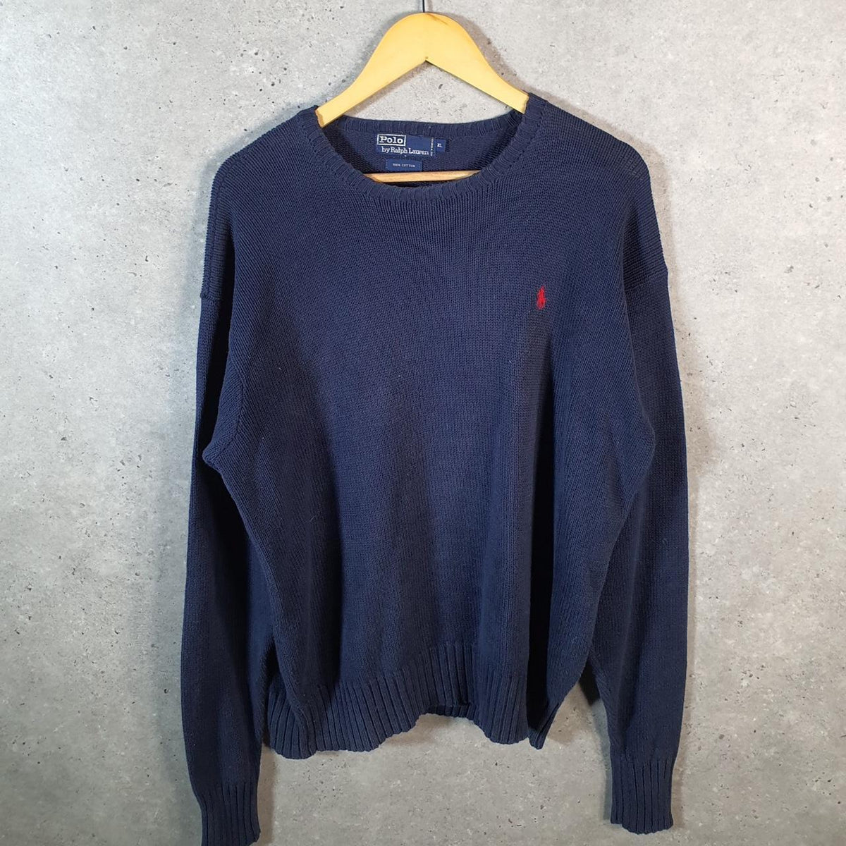 Vintage Ralph Lauren Polo Heavyweight Sweatshirt Men’s XL Blue Pullover Pony C8848