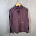 Vintage Carhartt Hoodie Womens Large Burgundy Red Pullover Blank USA Relaxed Fit