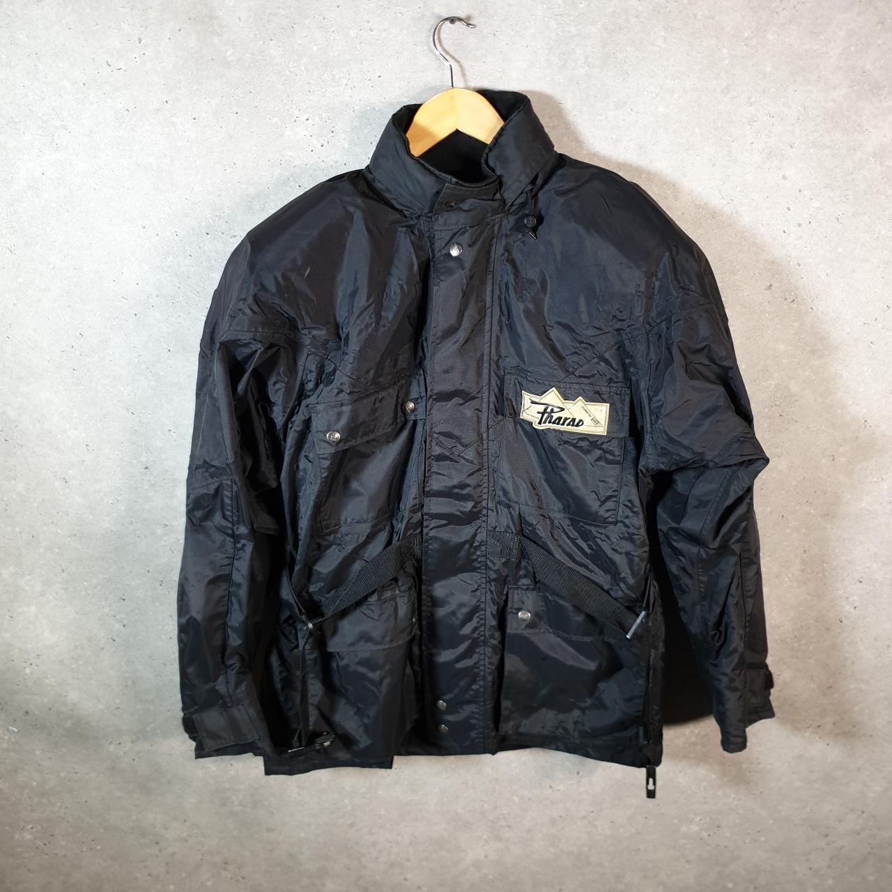 Vintage Pharao Motorcycle Jacket Mens Small Black Armoured Padded Shoulder Elbows