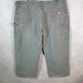Vintage Carhartt Carpenter Trousers Mens W44 L26 Khaki Green Loose Original Fit Workwear