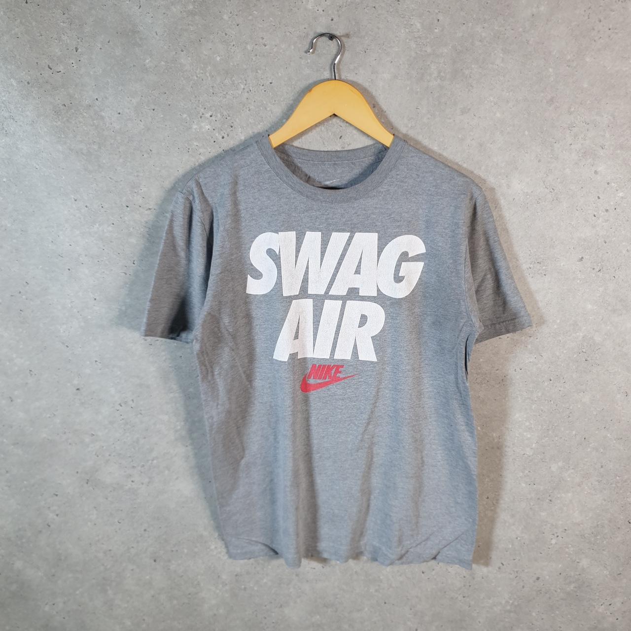 Vintage Nike Swag Air Club T Shirt Men’s Medium Grey Logo Swoosh Athletic