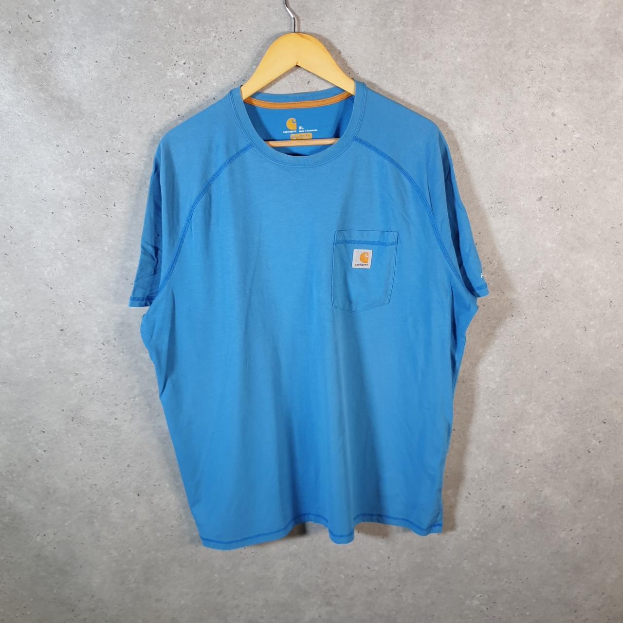 Vintage Carhartt Pocket T Shirt Men’s XL Blue Workwear Chore Utility Relaxed Fit