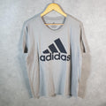 Vintage Adidas Go To Tee Performance T Shirt Men’s XL Grey Graphic Three Stripes Athletic