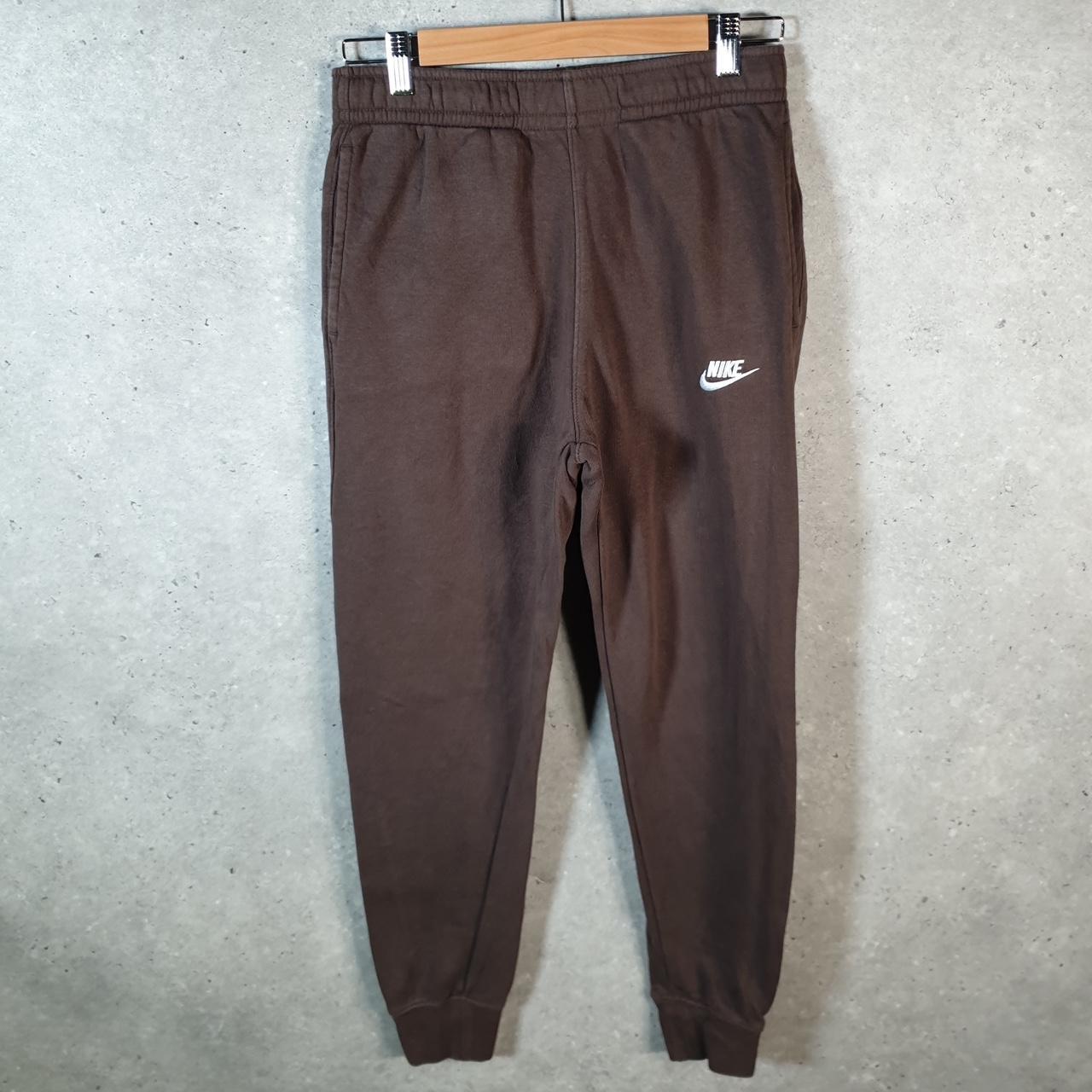 Vintage Nike Club Sweatpant Joggers Mens Small Brown Swoosh Sports Tracksuit Big Fish Vintage