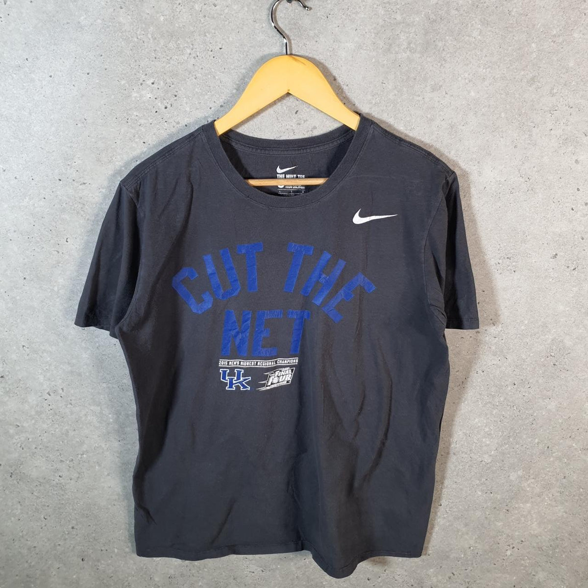 Vintage Nike Kentucky Wildcats 2015 T Shirt Womens Large Black Logo Swoosh Athletic