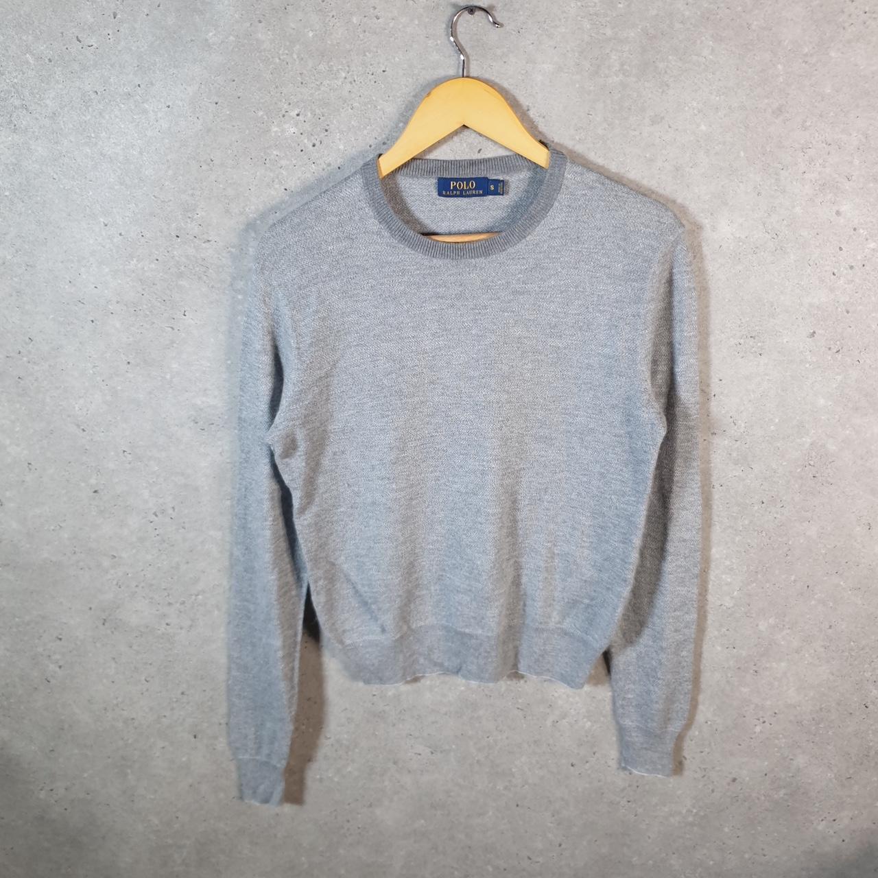 Vintage Ralph Lauren Polo Sweatshirt Womens Medium Grey Cotton Pullover
