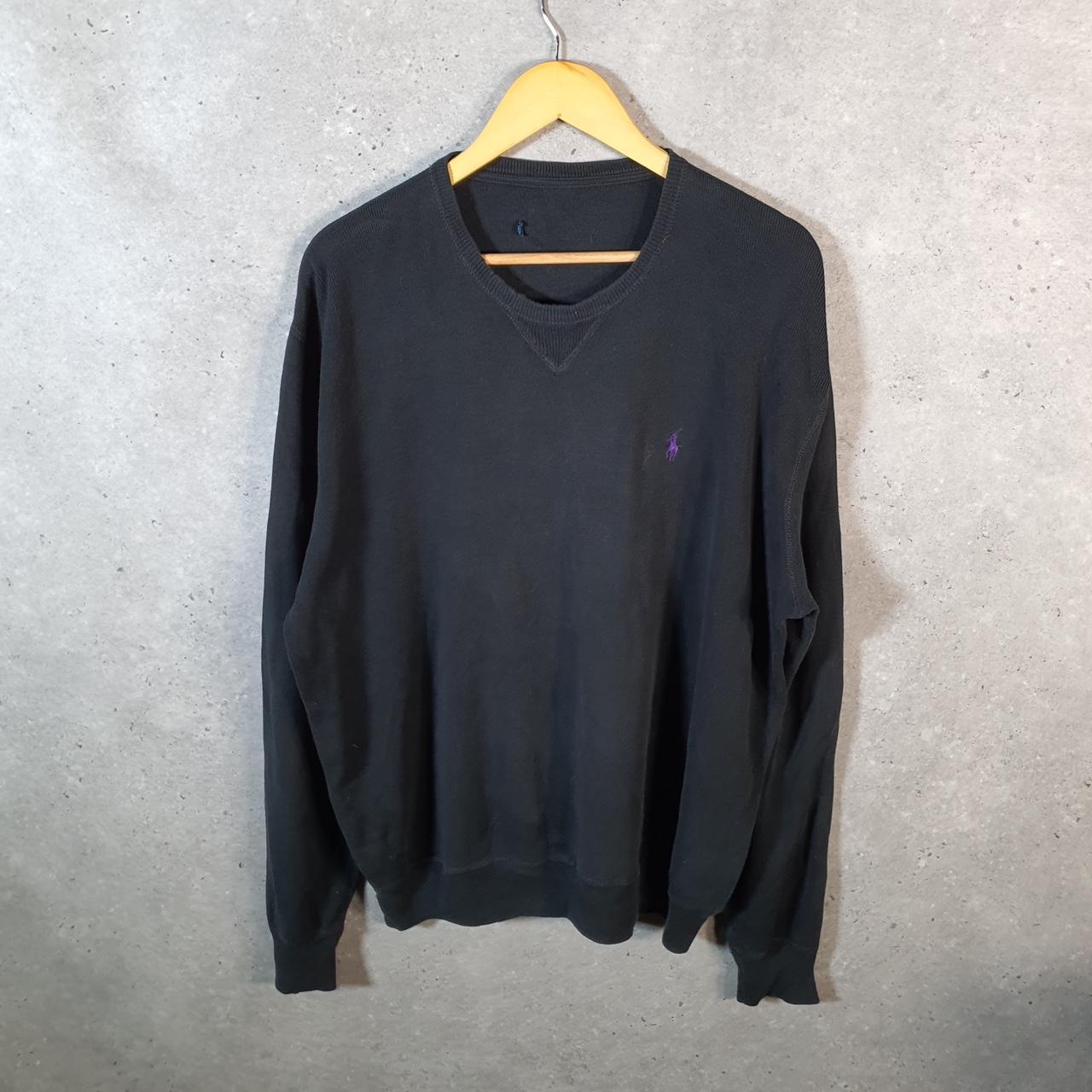 Vintage Ralph Lauren Polo Sweatshirt Men’s Large Black Pullover Pony