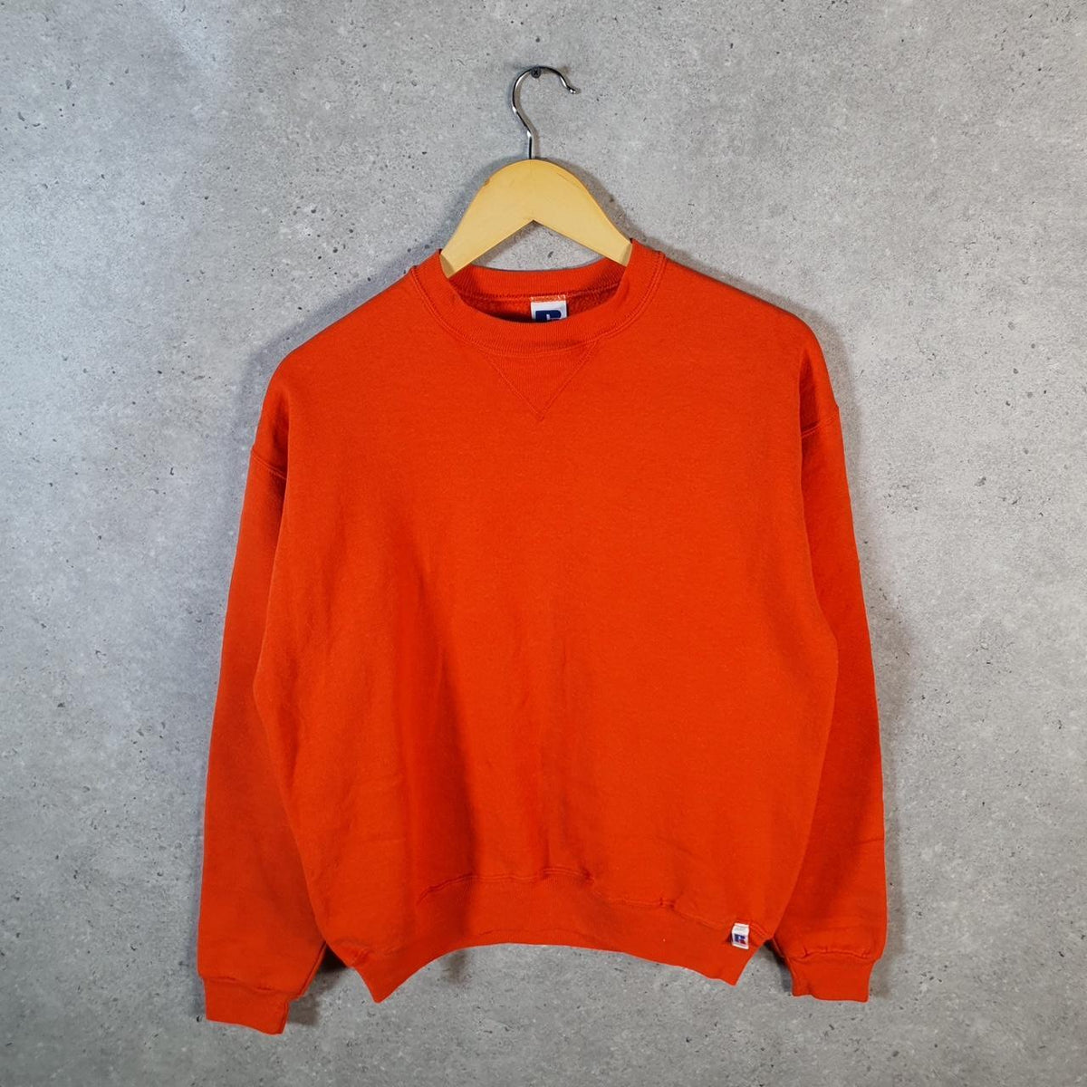 Vintage Russell Athletic USA Sweatshirt Youth XL Orange Pullover Baggy Crewneck