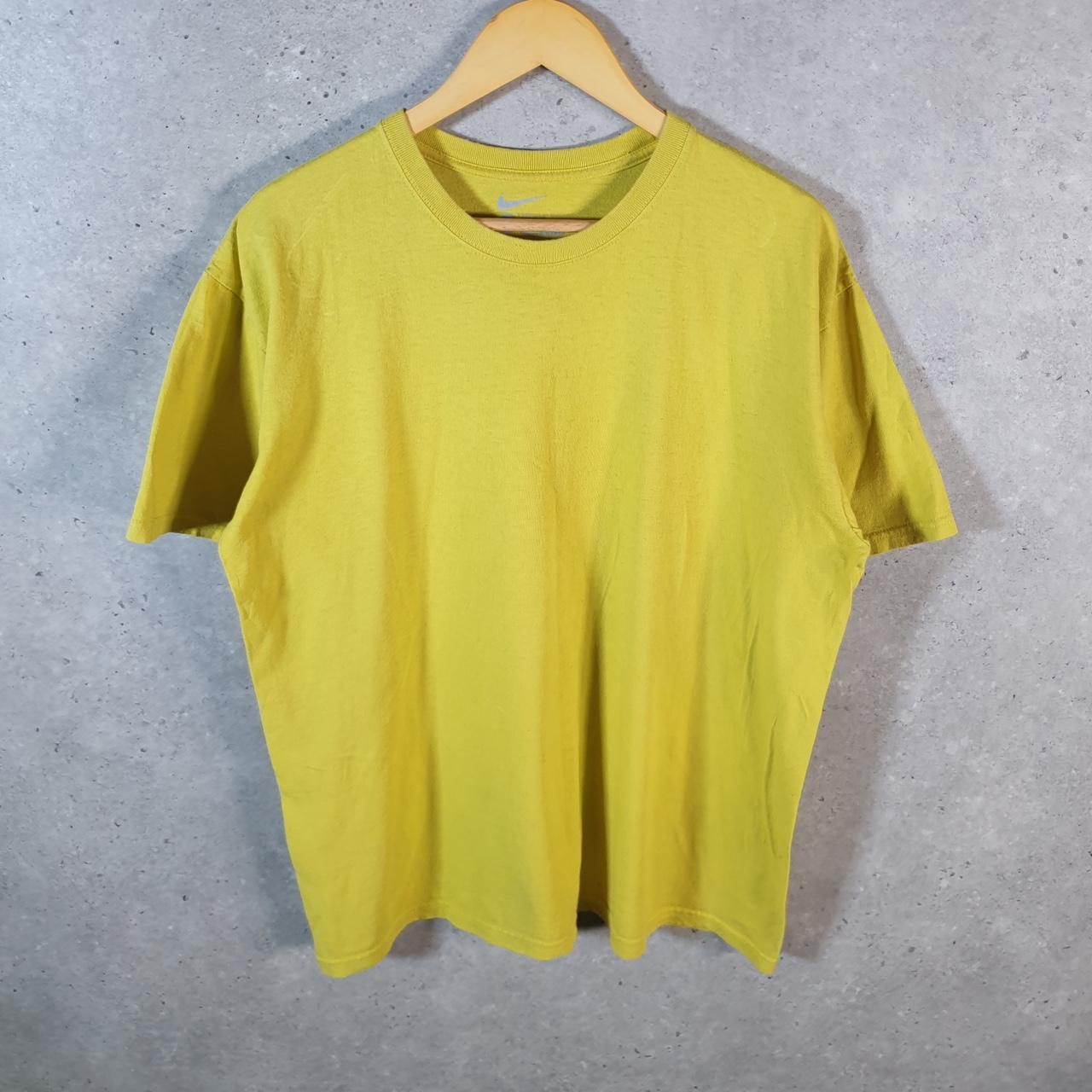 Vintage Nike Centre Logo T Shirt Men’s Large Yellow Swoosh Athletic