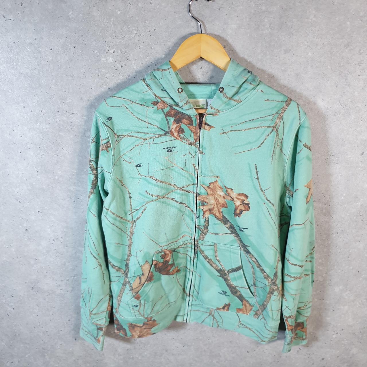 Vintage Rustic Ridge Camouflage Hoodie Womens Large Blue Hunting