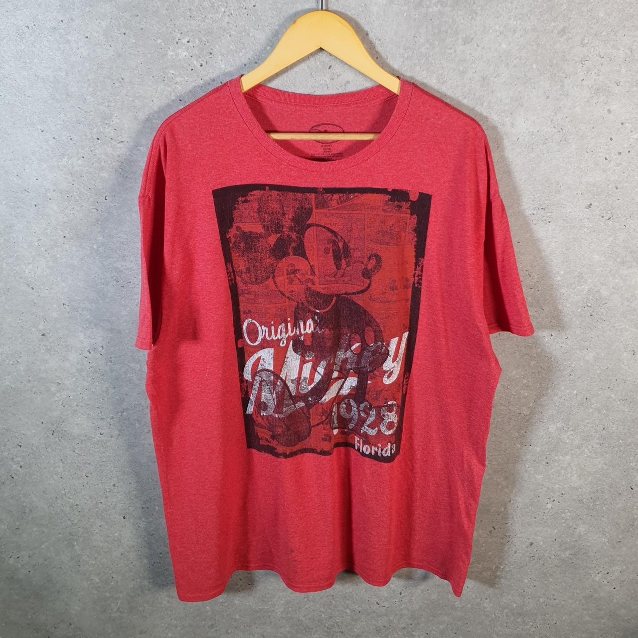 Vintage Disney Land Mickey Mouse Florida T Shirt Men’s XL Pink Logo Graphic Cartoon