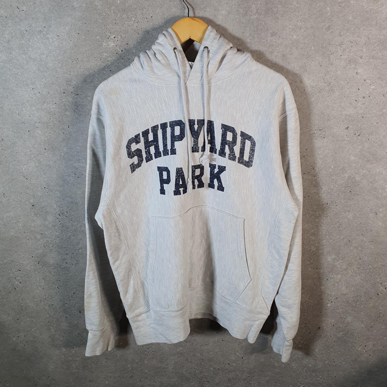 Vintage Champion Reverse Weave Hoodie Men’s Medium Grey Shipyard Park